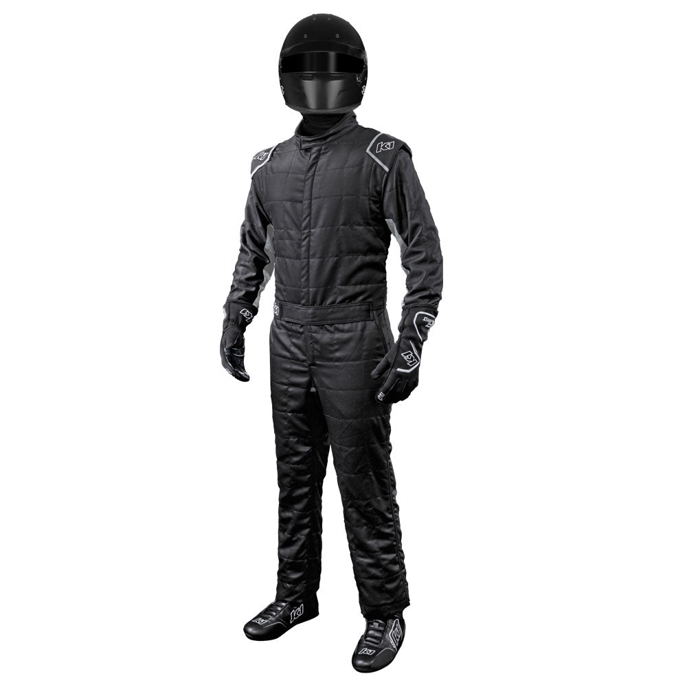K1 Outlaw Adult Auto Racing Nomex® Suit - SFI 3.2A/5 - Black, Grey - 4XL 72