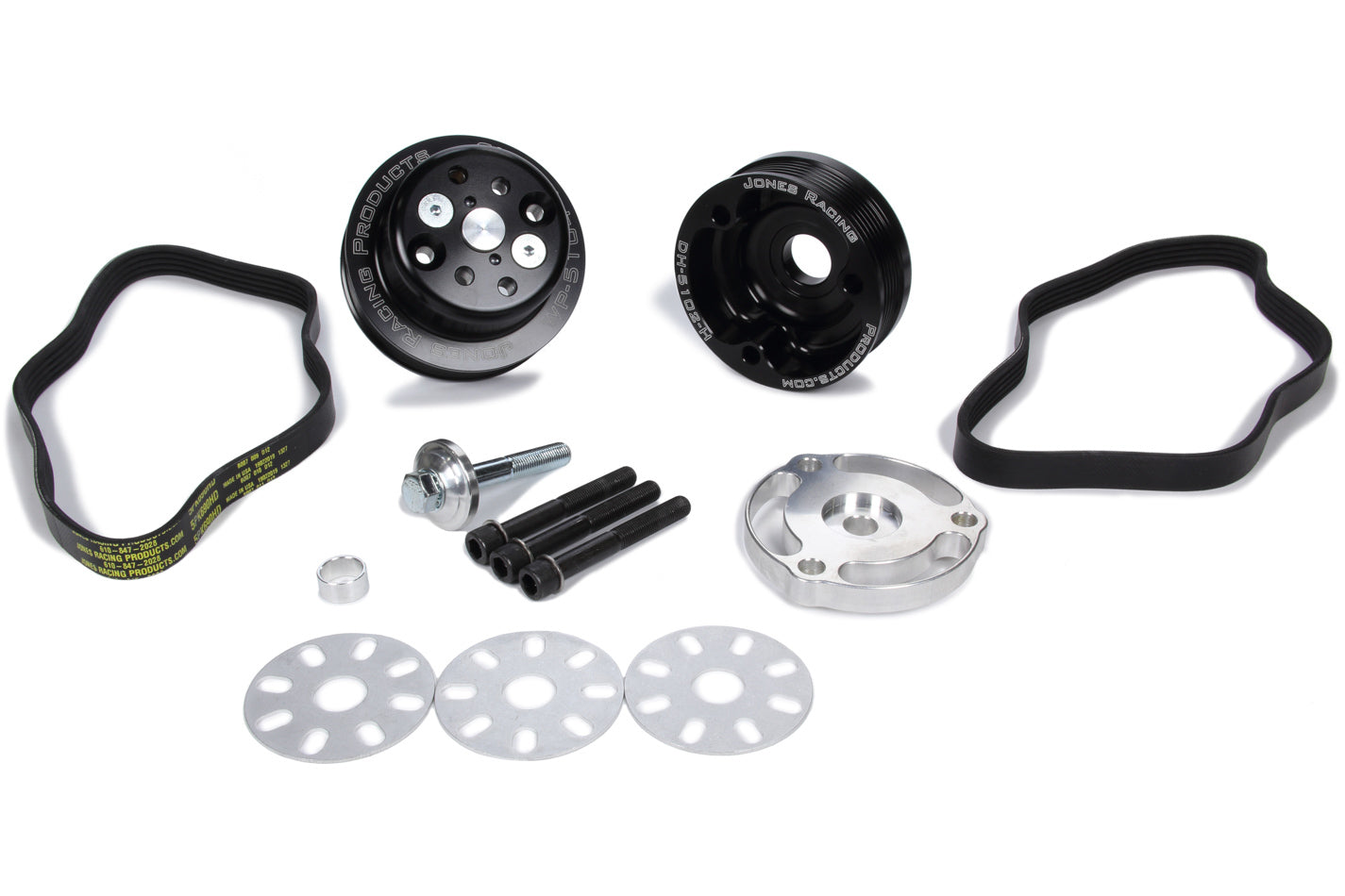 Pulley Kit - 5-Rib Serpentine - Aluminum - Black Anodized - Edelbrock / Stewart Water Pump - Small Block Chevy - Kit