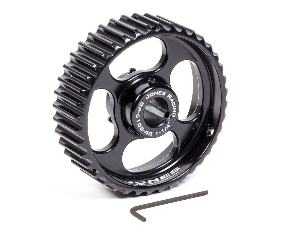 Oil Pump Pulley - HTD - 40 Tooth - 1-1/4 in Wide - 5/8 in Shaft - Aluminum - Black Anodized - Each