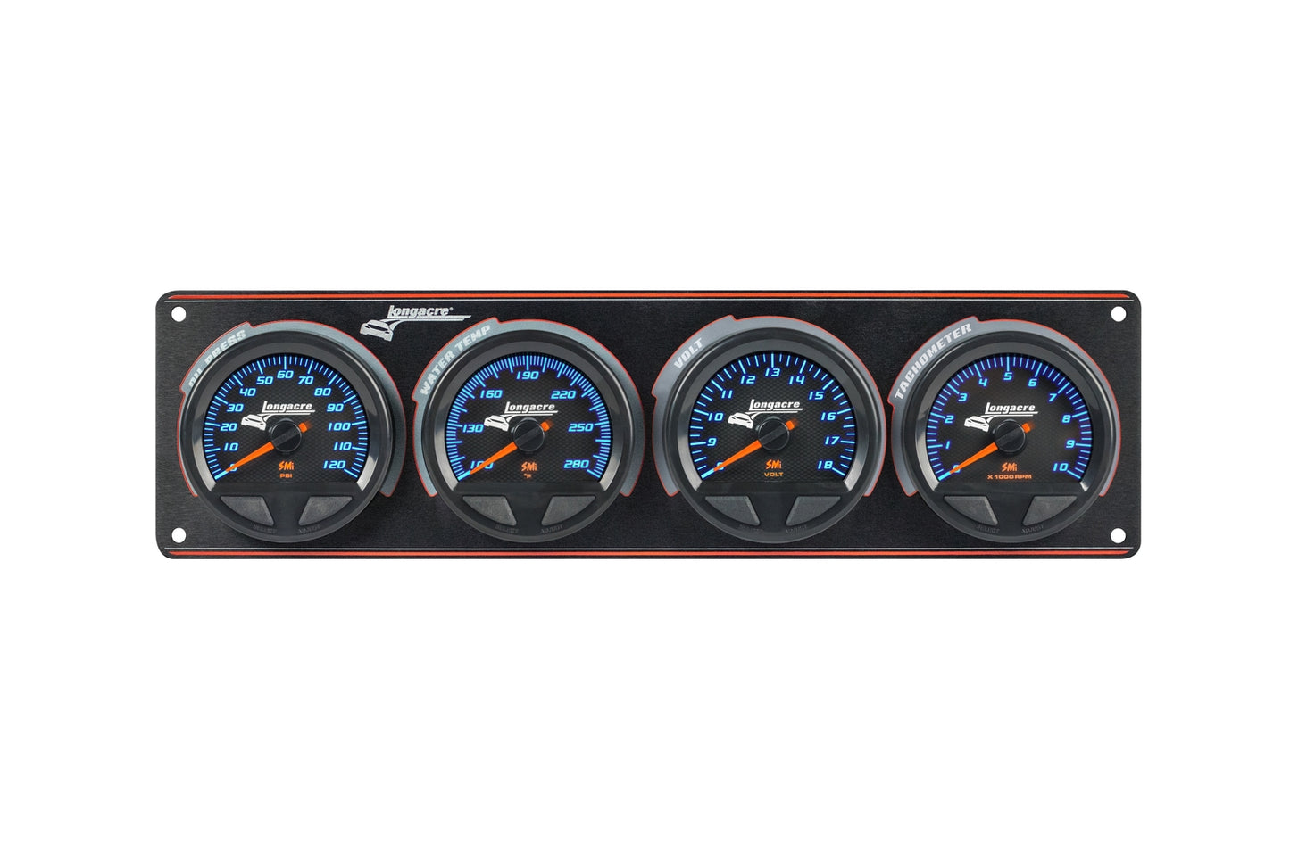 SMi™ Elite Waterproof Gauge Panel from Longacre, 3 Gauge Oil Pressure/Water Temperature/Volt/Tach