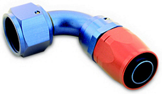 Fitting - Hose End - 200 Series - 90 Degree - 8 AN Hose to 8 AN Female - Aluminum - Blue / Red Anodized - Each