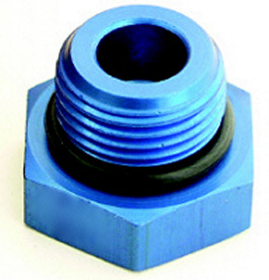 Fitting - Plug - 8 AN - O-Ring - Hex Head - Aluminum - Blue Anodized - Each