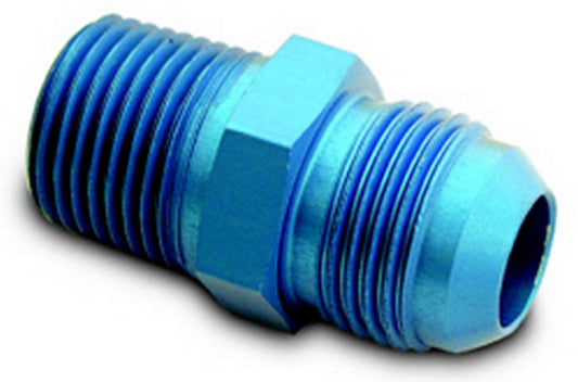 Fitting - Adapter - Straight - 10 AN Male to 1/2 in NPT Male - Aluminum - Blue Anodized - Each