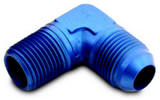 Fitting - Adapter - 90 Degree - 6 AN Male to 1/2 in NPT Male - Aluminum - Blue Anodized - Each