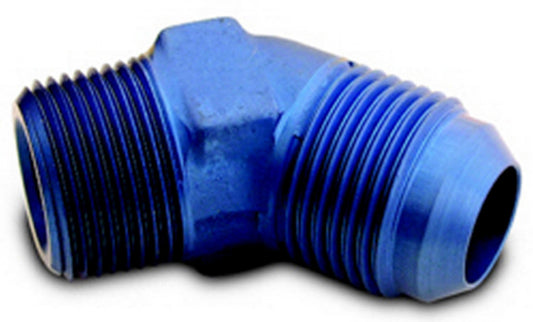 Fitting - Adapter - 45 Degree - 8 AN Male to 1/4 in NPT Male - Aluminum - Blue Anodized - Each