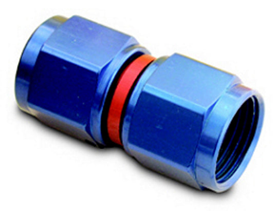 Fitting - Adapter - Straight - 4 AN Female Swivel to 4 AN Female Swivel - Aluminum - Blue Anodized - Each