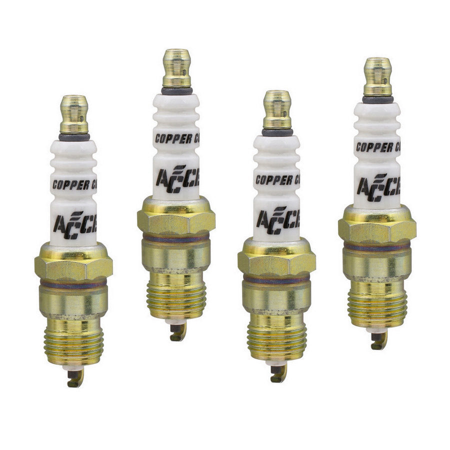 Spark Plug - Shorty - 14 mm Thread - 0.460 in Reach - Tapered Seat - Non-Resistor - Set of 4
