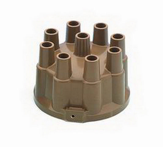 Distributor Cap - Socket Style Terminals - Brass Terminals - Clamp Down - Tan - Non-Vented - Chevy V8 - Each