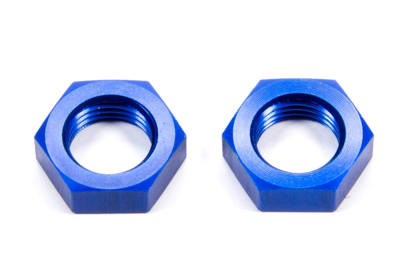 Bulkhead Fitting Nut - 6 AN - Aluminum - Blue Anodized - Pair