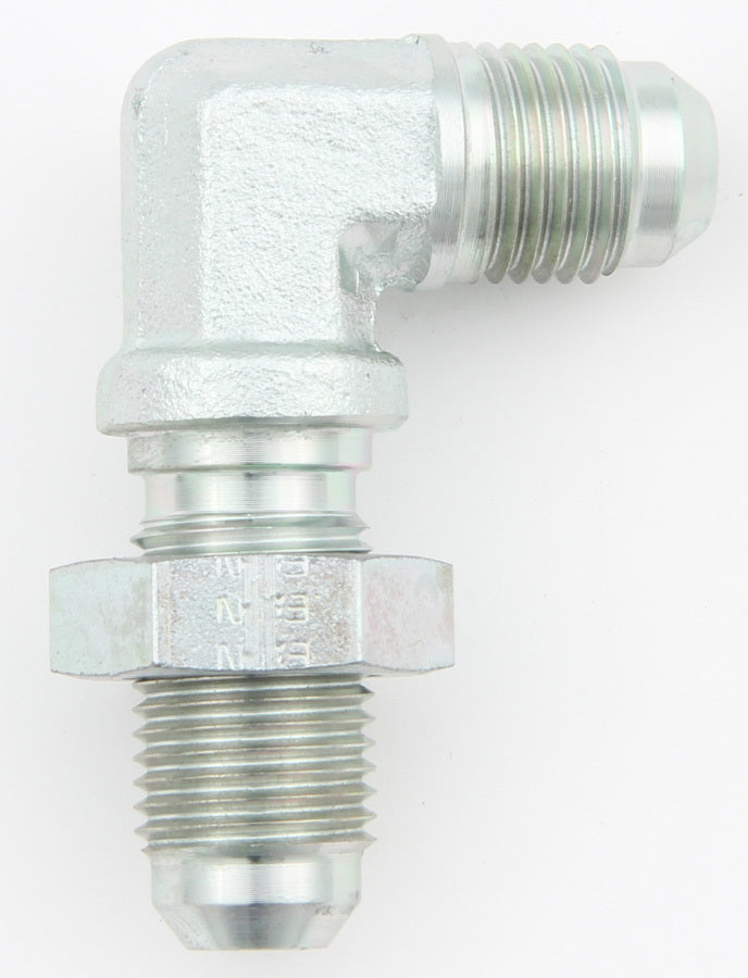 Fitting - Bulkhead - 90 Degree - 3 AN Male to 3 AN Male Bulkhead - Steel - Natural - Each