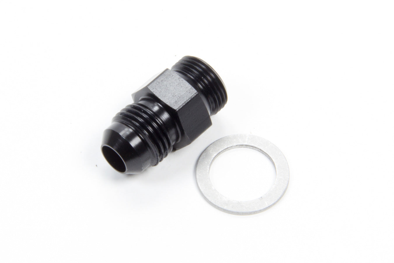 Fitting - Adapter - Straight - 6 AN Male to 9/16-24 in Male - Aluminum - Black Anodized - Each