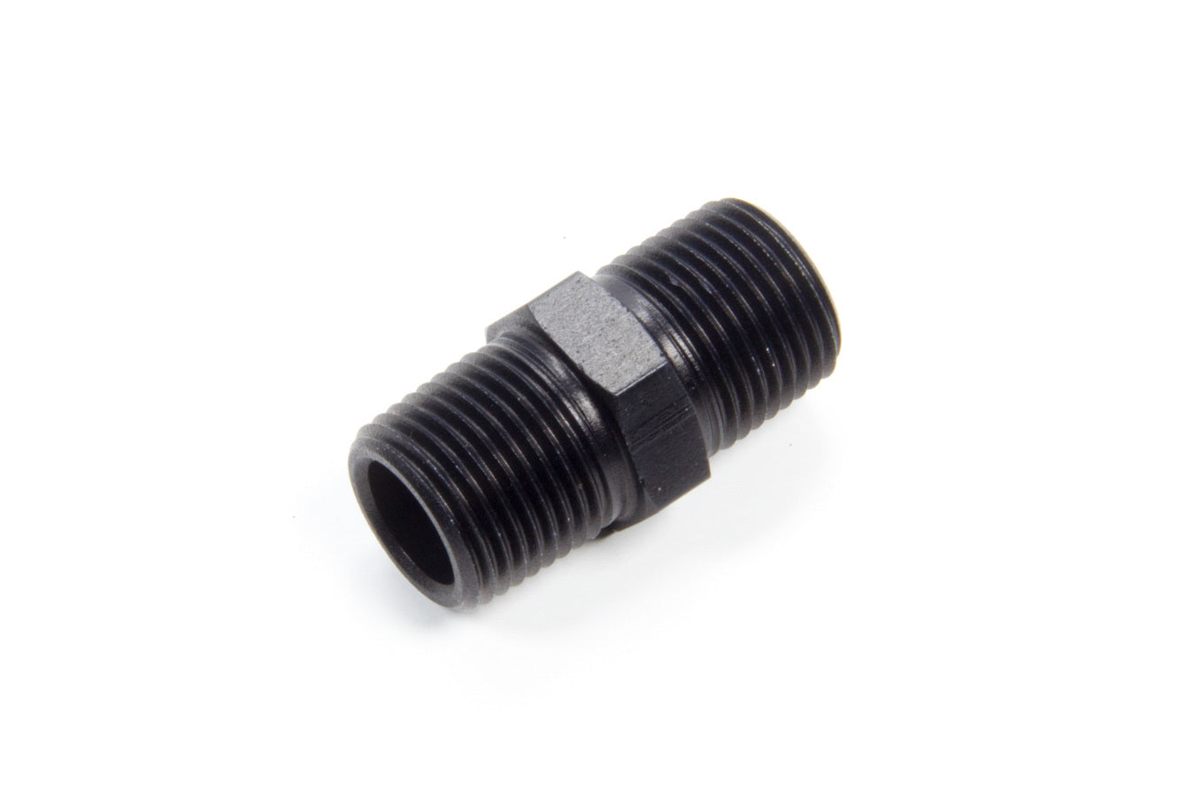 Fitting - Adapter - Straight - 3/8 in NPT Male to 3/8 in NPT Male - Aluminum - Black Anodized - Each