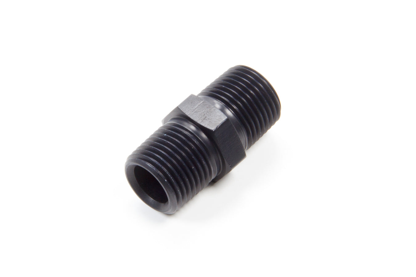 Fitting - Adapter - Straight - 1/2 in NPT Male to 1/2 in NPT Male - Aluminum - Black Anodized - Each