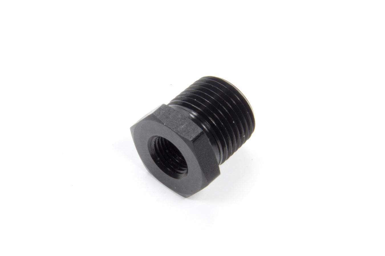 Fitting - Bushing - 1/8 in NPT Female to 3/8 in NPT Male - Aluminum - Black Anodized - Each