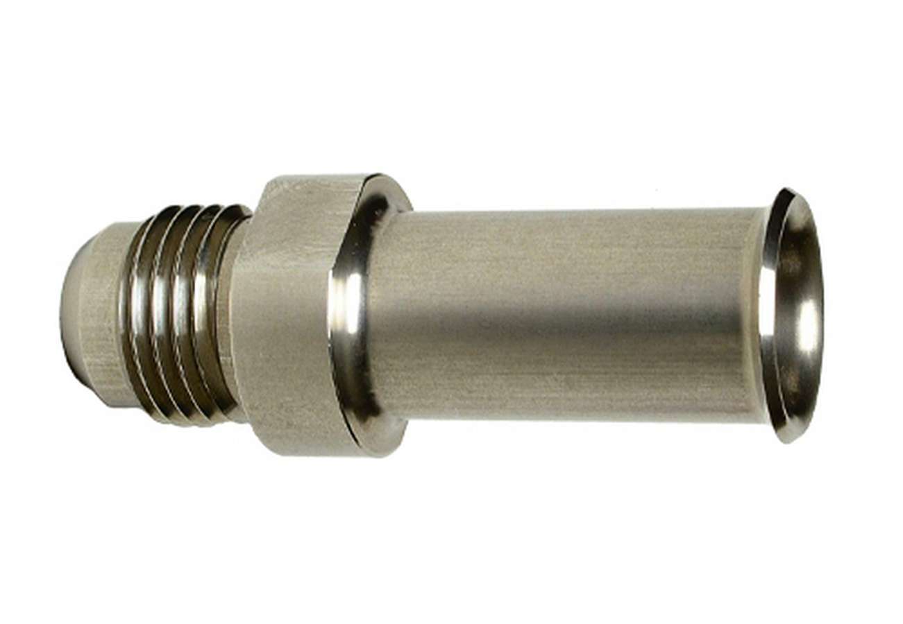 Fitting - Fuel Line Adapter - Straight - 6 AN Male to 3/8 in Male Spring Lock - Stainless - Natural - Ford Return Lines - Each
