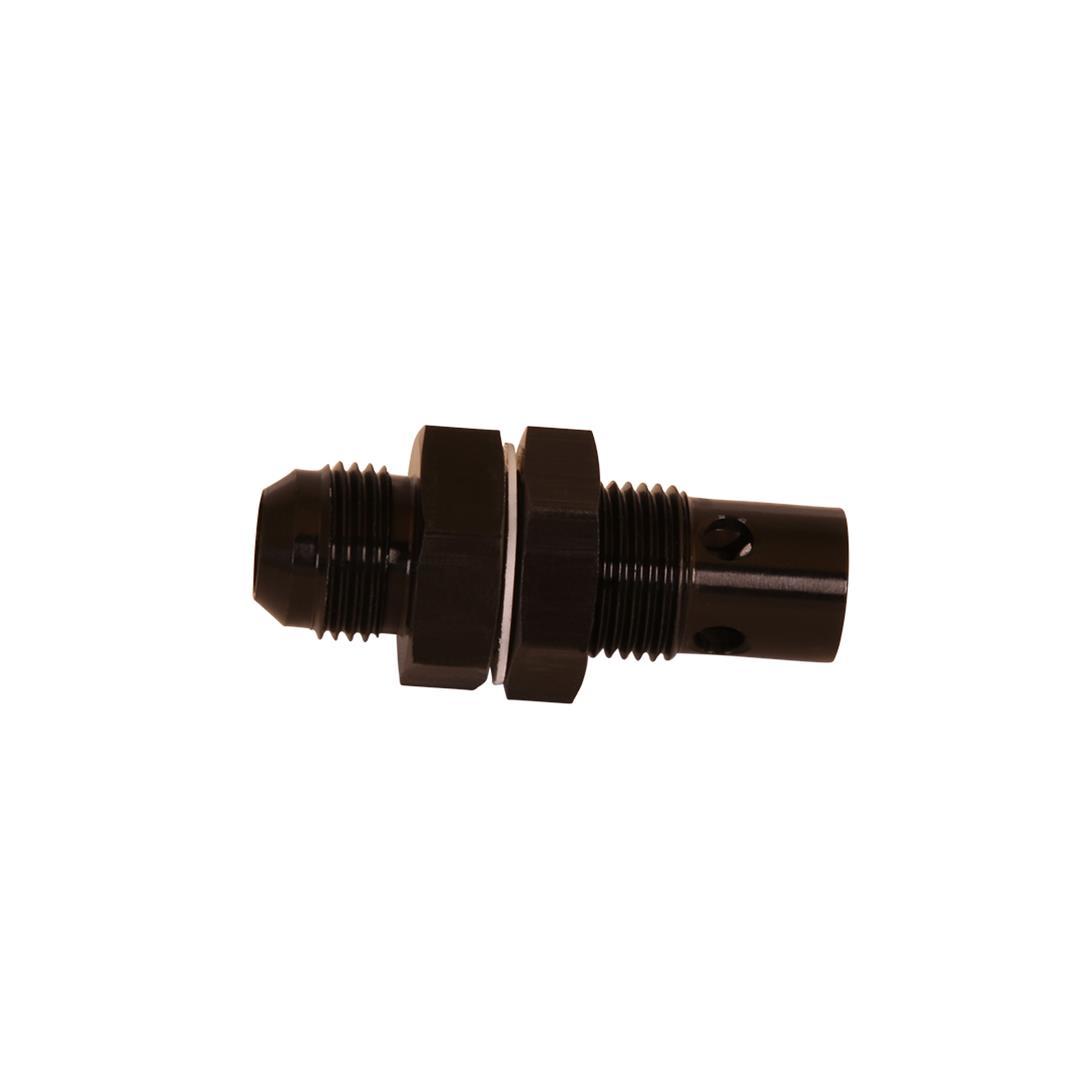 Roll Over Valve - Vent - Internal - Check Valve - 6 AN Male Outlet - Nylon Washers - Aluminum - Black Anodized - Each