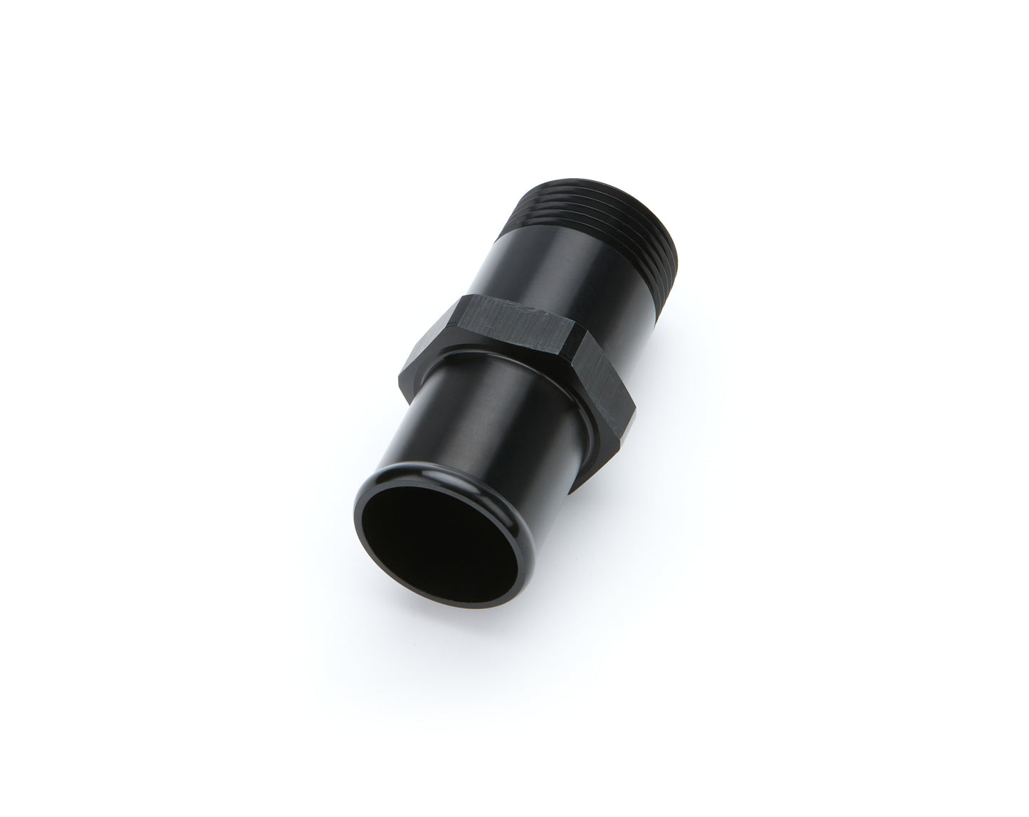 Adapter Fitting - Straight - 1 in NPT Male to 1-1/4 in Hose Barb - Aluminum - Black Anodized - Each