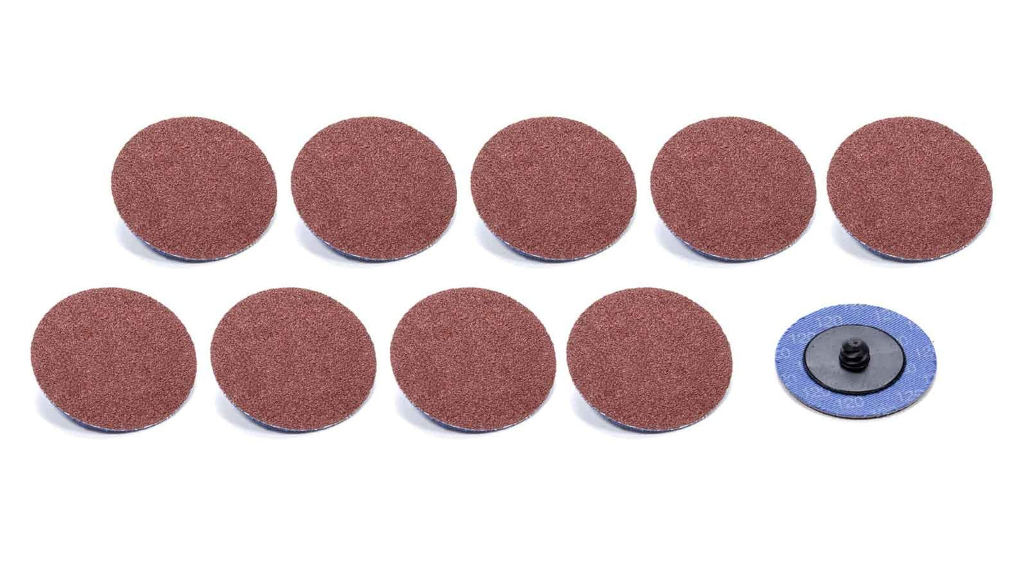 Sanding Disc - Twist-Lock - 2 in OD - 25000 RPM - 120 Grit - Aluminum Oxide - Set of 10