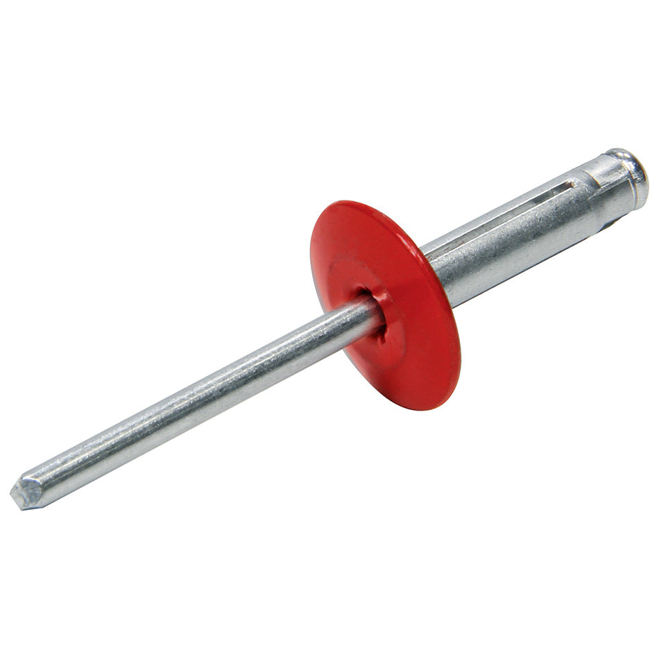 Rivet - Large - 5/8 in Head - 3/16 in Aluminum Flange Mandrel - 1/8 to 3/8 in Grip Range - Aluminum - Red Paint - Set of 250