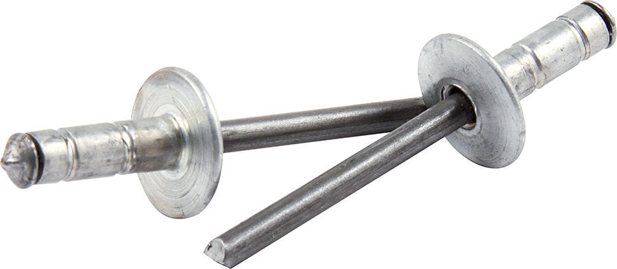 Rivet - 1/2 in Head - 3/16 in Steel Mandrel - 1/16-5/8 in Grip Range - Aluminum - Natural - Set of 250