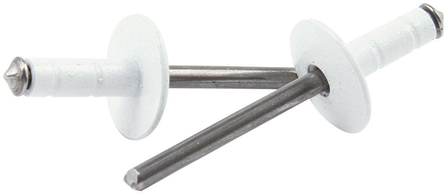 Rivet - Multi-Grip - 9/16 in Head - 3/16 in Steel Mandrel - 1/16-3/8 in Grip Range - Aluminum - White Paint - Set of 250