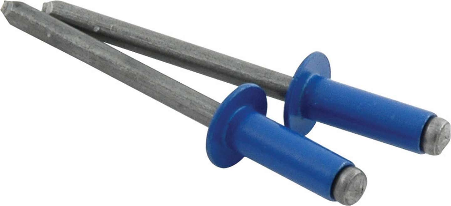 Rivet - 3/8 in Head - 3/16 in Steel Mandrel - 1/4-3/8 in Grip Range - Aluminum - Chevron Blue Paint - Set of 250