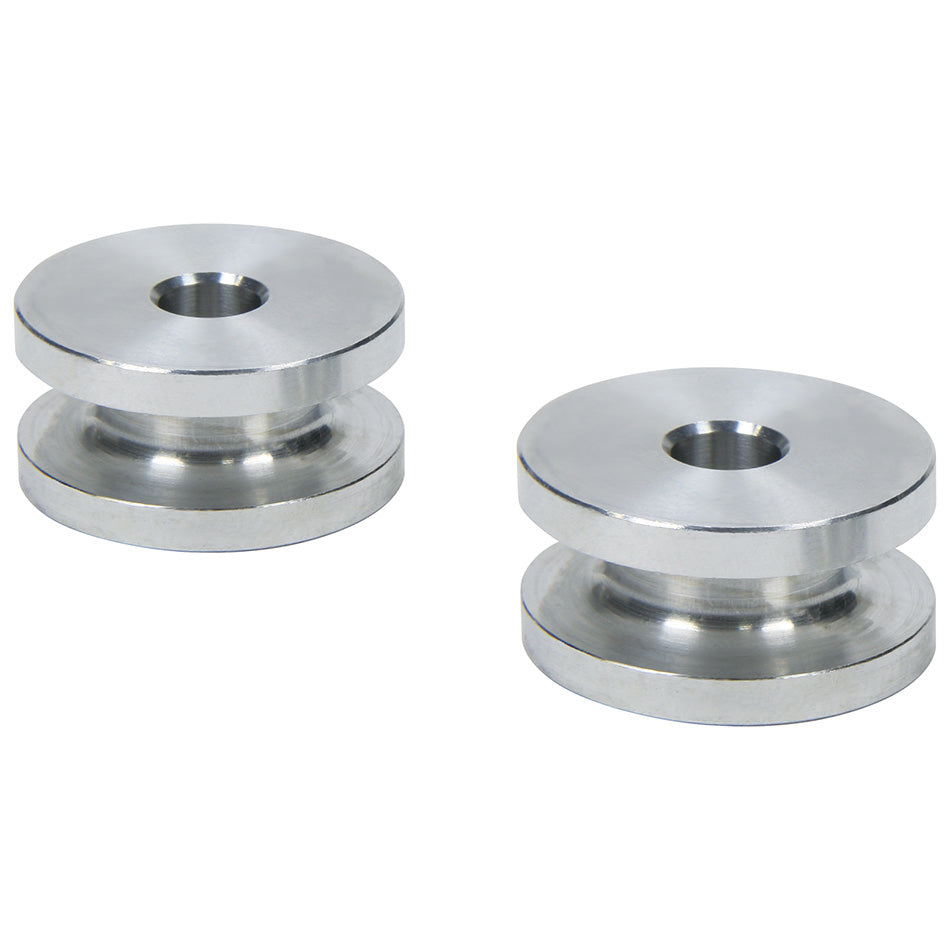 Hourglass Spacer - 0.25 in ID - 0.5 in Thick - Aluminum - Natural - Universal - Pair