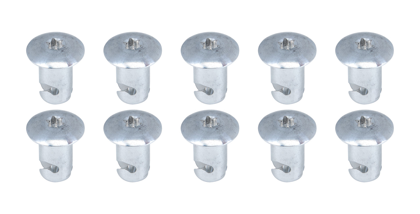 Quick Turn Fastener - Oval Head - Torx - 7/16 x 0.500 in Body - Aluminum - Natural - Set of 10