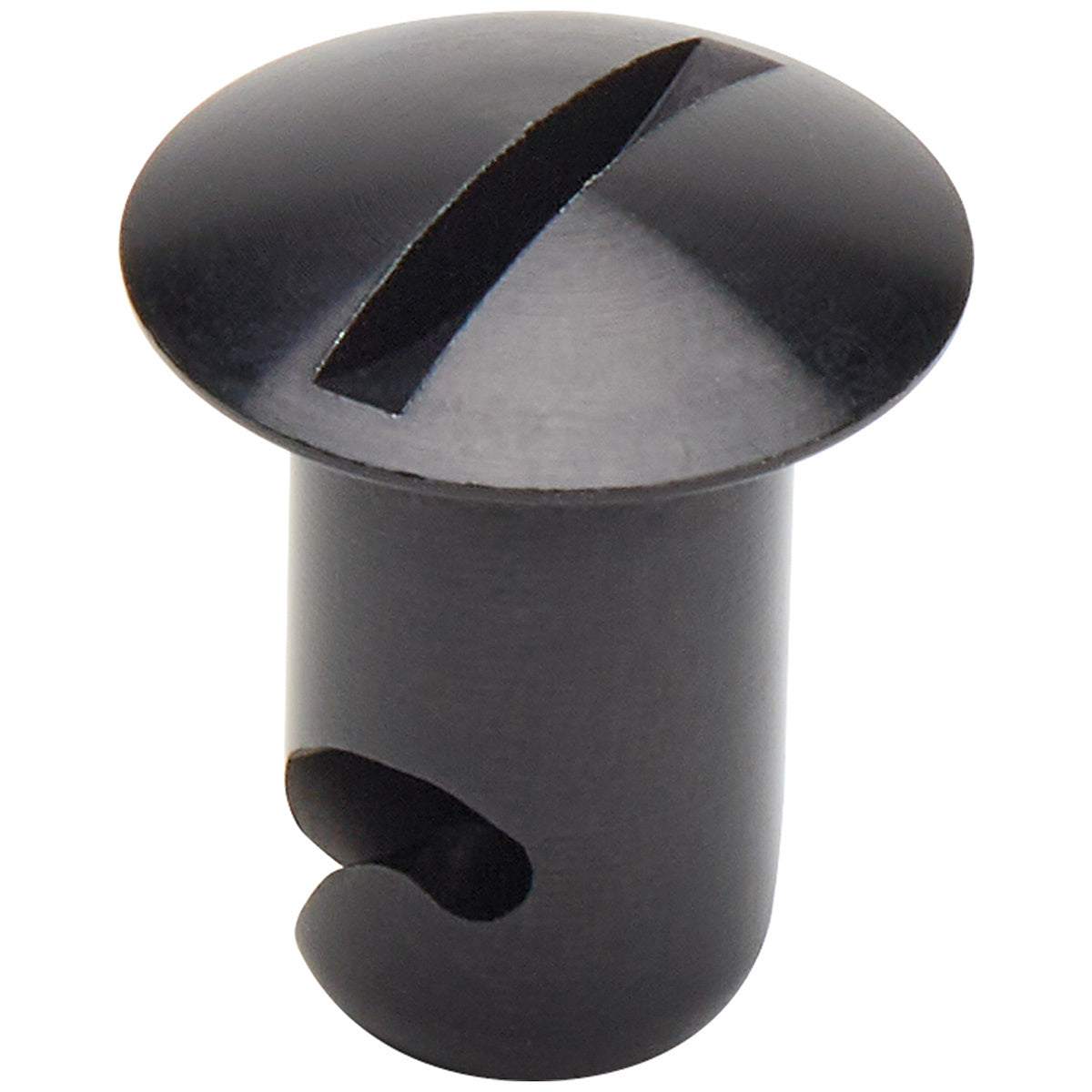 Quick Turn Dzus Fastener - Oval Head - Slotted - 1/4 x 0.400 in Body - Steel - Black Paint - Set of 10