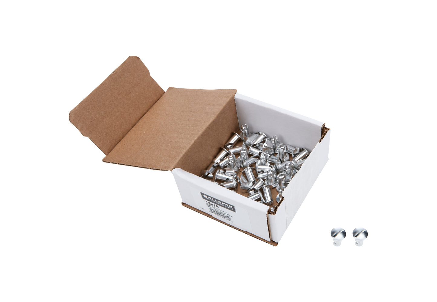Quick Turn Dzus Fastener - Oval Head - Slotted - 5/16 x 0.500 in Body - Aluminum - Clear Anodized - Set of 50