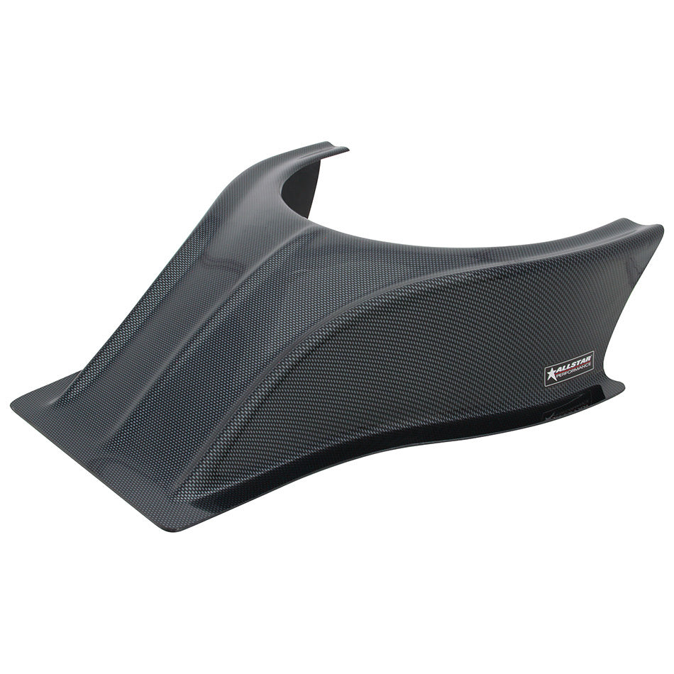 Hood Scoop - 5.5 in Height - Straight Front - Plastic - Carbon Fiber Look - Each