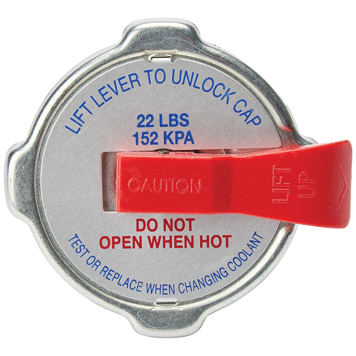 Radiator Cap - MotoRad - 20-24 PSI - Round - Lever - Standard Size Radiator Necks - Each