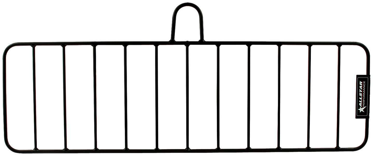 Rock Screen - 25 x 7-1/2 in - 2 in Wide Slots - Steel - Black Powder Coat - Sprint Car - Each