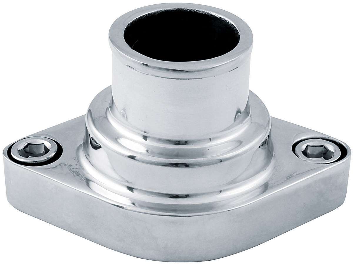 Water Neck - Straight - 1-1/2 in ID Hose - O-Ring - Hardware Included - Billet Aluminum - Polished - Chevy V8 - Each