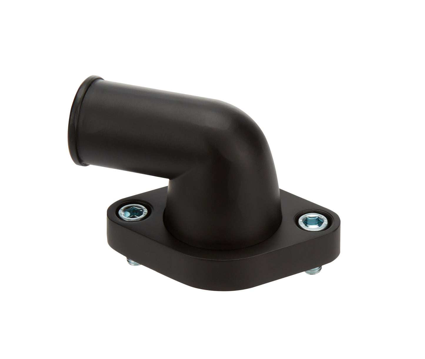 Water Neck - 90 Degree - 1-1/2 in ID Hose - Swivel - O-Ring - Hardware Included - Billet Aluminum - Black Powder Coat - Chevy V8 - Each
