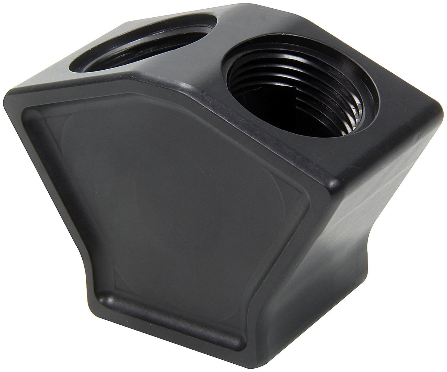 Fitting - Y Block - 1-1/4 in NPT Female Inlet - Dual 12 AN Female O-Ring Outlets - Aluminum - Natural - All Star Water Pump Fitting Inlet - Each