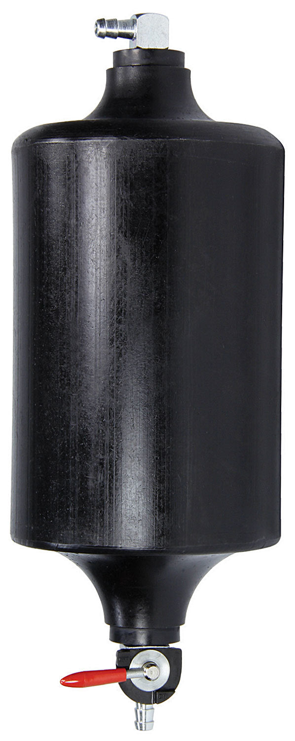 Overflow Tank - Coolant - 1 qt - 1/4 in Hose Barb Inlet - 1/4 in Hose Barb Petcock Drain - Plastic - Black - Each