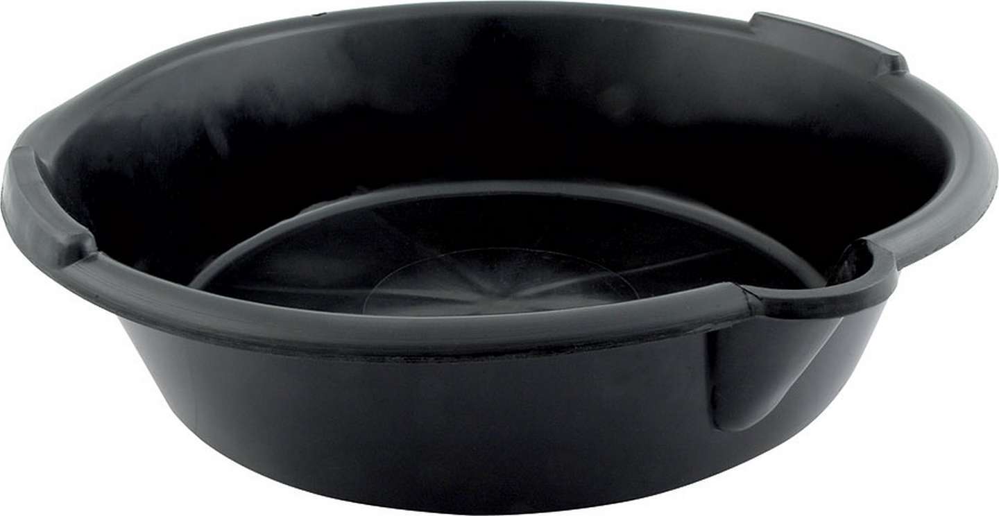 Drain Pan - 7 qt - 13-1/2 x 11 in Round - 7 in Deep - Plastic - Black - Each