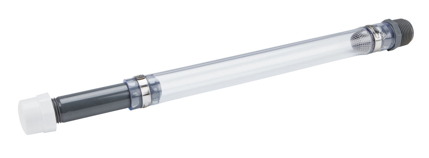 Utility Jug Hose - Filler Hose - 14 in - Screw-On - Cap - Plastic / Vinyl - Clear / Gray - Allstar Utility Jug Caps - Each