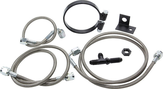 Brake Line Kit - Rear - 3 AN Hose - 4 AN Ends - Fittings / Installation Hardware - Braided Stainless - Natural - OEM Calipers - Dirt Modified - Kit