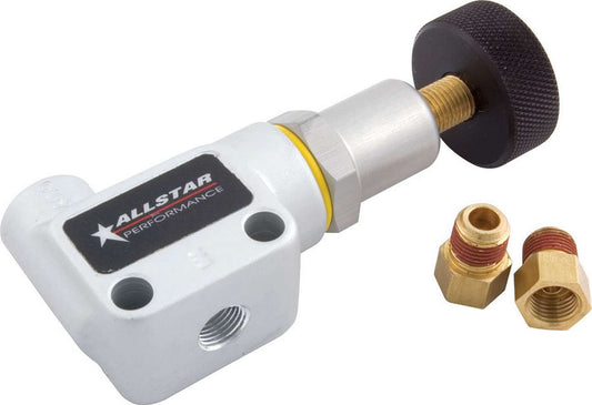 Proportioning Valve - 1/8 in NPT Female Inlet - 1/8 in NPT Female Outlet - Knob Type - Aluminum - Natural - Each