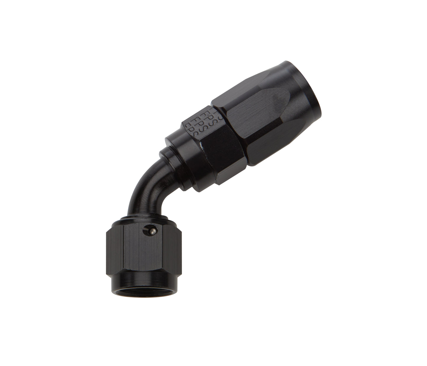 Fitting - Hose End - 60 Degree - 6 AN Hose to 6 AN Female Swivel - Aluminum - Black Anodized - Each