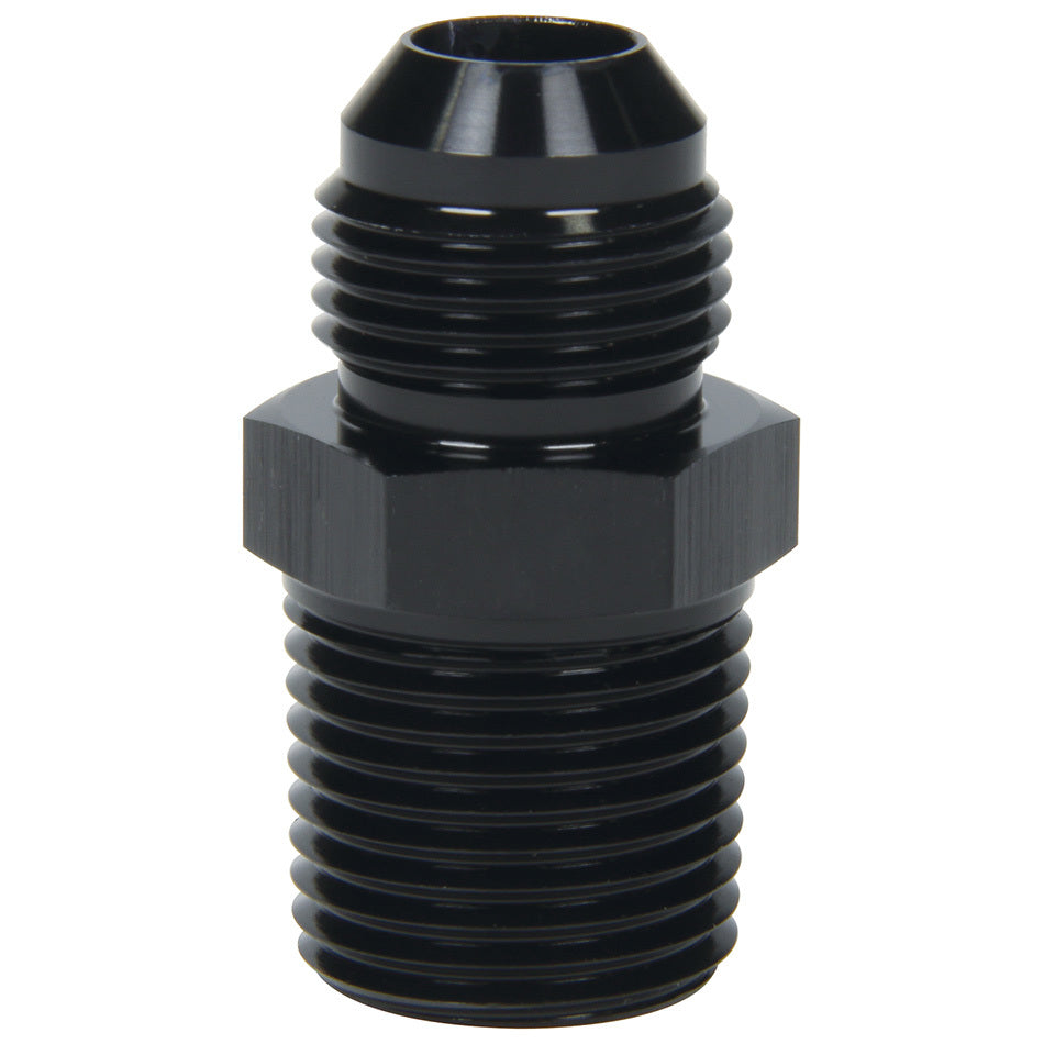 Fitting - Adapter - Straight - 8 AN Male to 1/2 in NPT Male - Aluminum - Black Anodized - Each