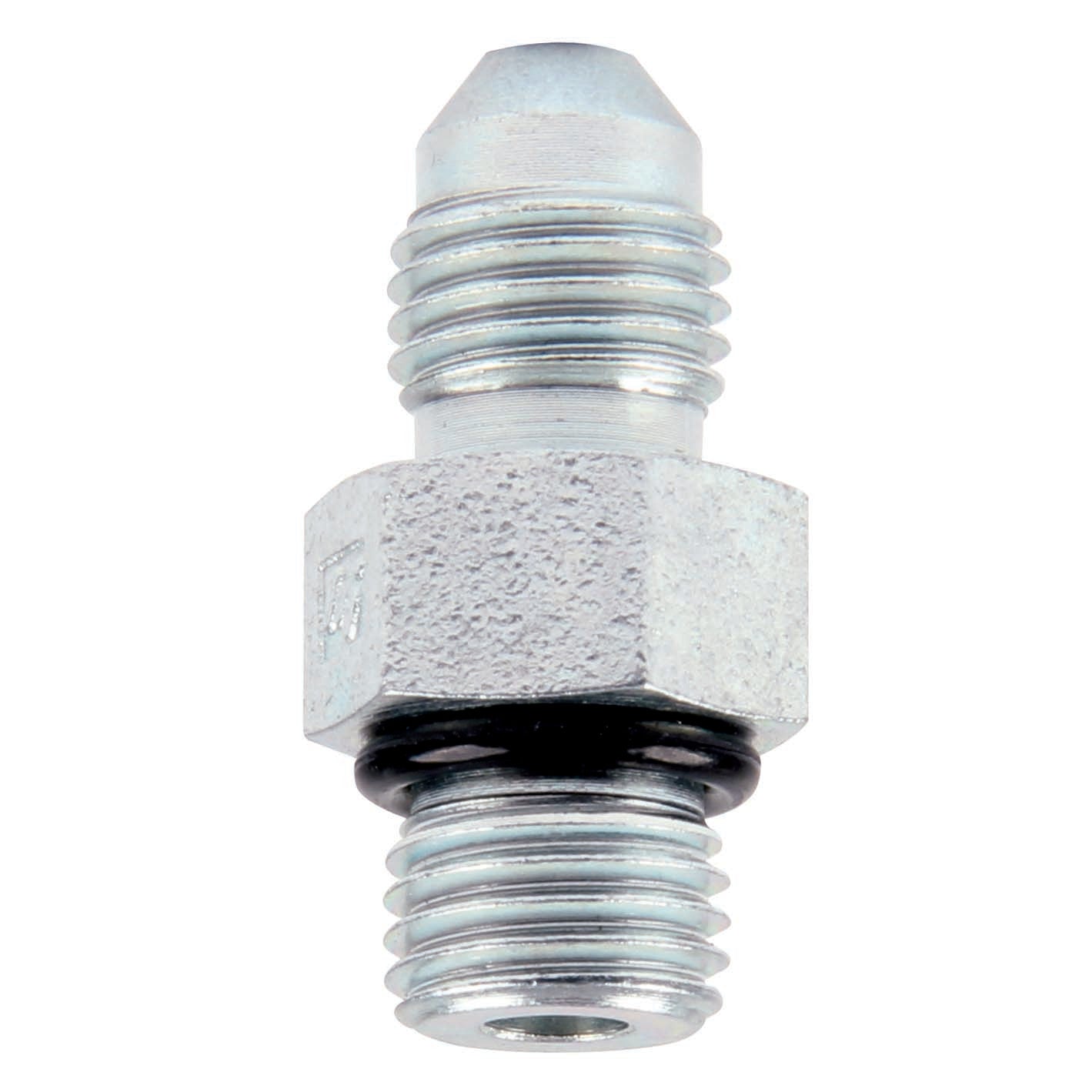 Fitting - Adapter - Straight - 4 AN Male to 7/16-20 in Male O-Ring - Steel - Zinc Oxide - Set of 10
