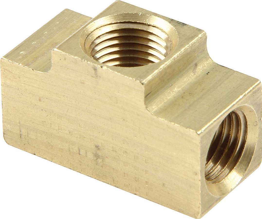 Fitting - Adapter Tee - 3/8-24 in Inverted Flare Female x 3/8-24 in Inverted Flare Female x to 1/8 in NPT Female - Brass - 3/16 in Hardline - Each