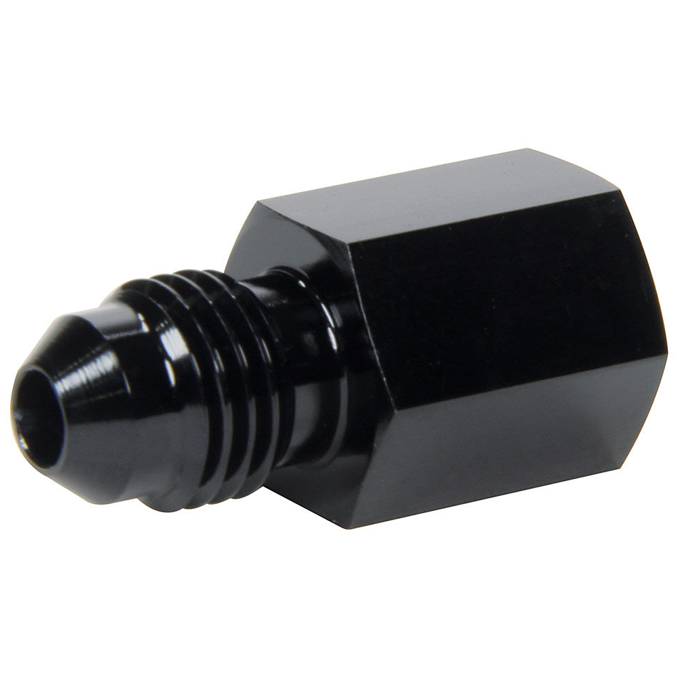 Fitting - Gauge Adapter - Straight - 1/8 in NPT Female to 3 AN Male - Aluminum - Black Anodized - Each