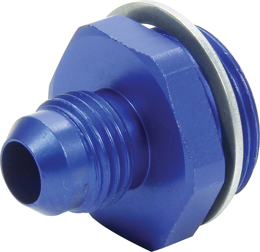 Carburetor Inlet Fitting - Straight - 6 AN Male to 7/8-20 Male - Aluminum - Blue Anodized - Holley Carburetors - Each
