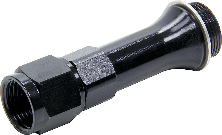 Carburetor Inlet Fitting - Straight - 8 AN Female to 7/8-20 Male - 3 in Long - Aluminum - Black Anodized - Holley Carburetors - Each