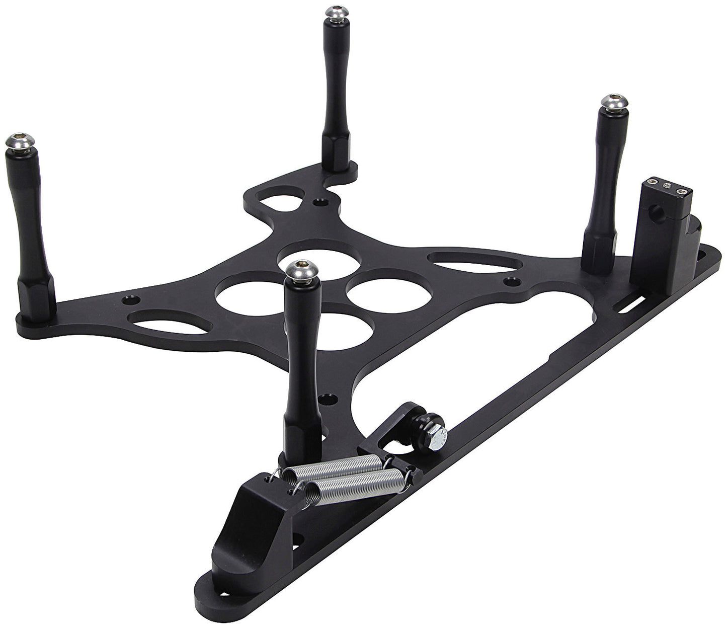 Scoop Tray Mount - Hardware Included - Aluminum - Black Anodized - Square Bore Carburetors - Each