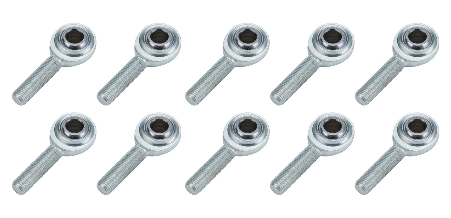 Rod End - Standard - Spherical - 3/8 in Bore - 3/8-24 in Right Hand Male Thread - Steel - Zinc Oxide - Set of 10